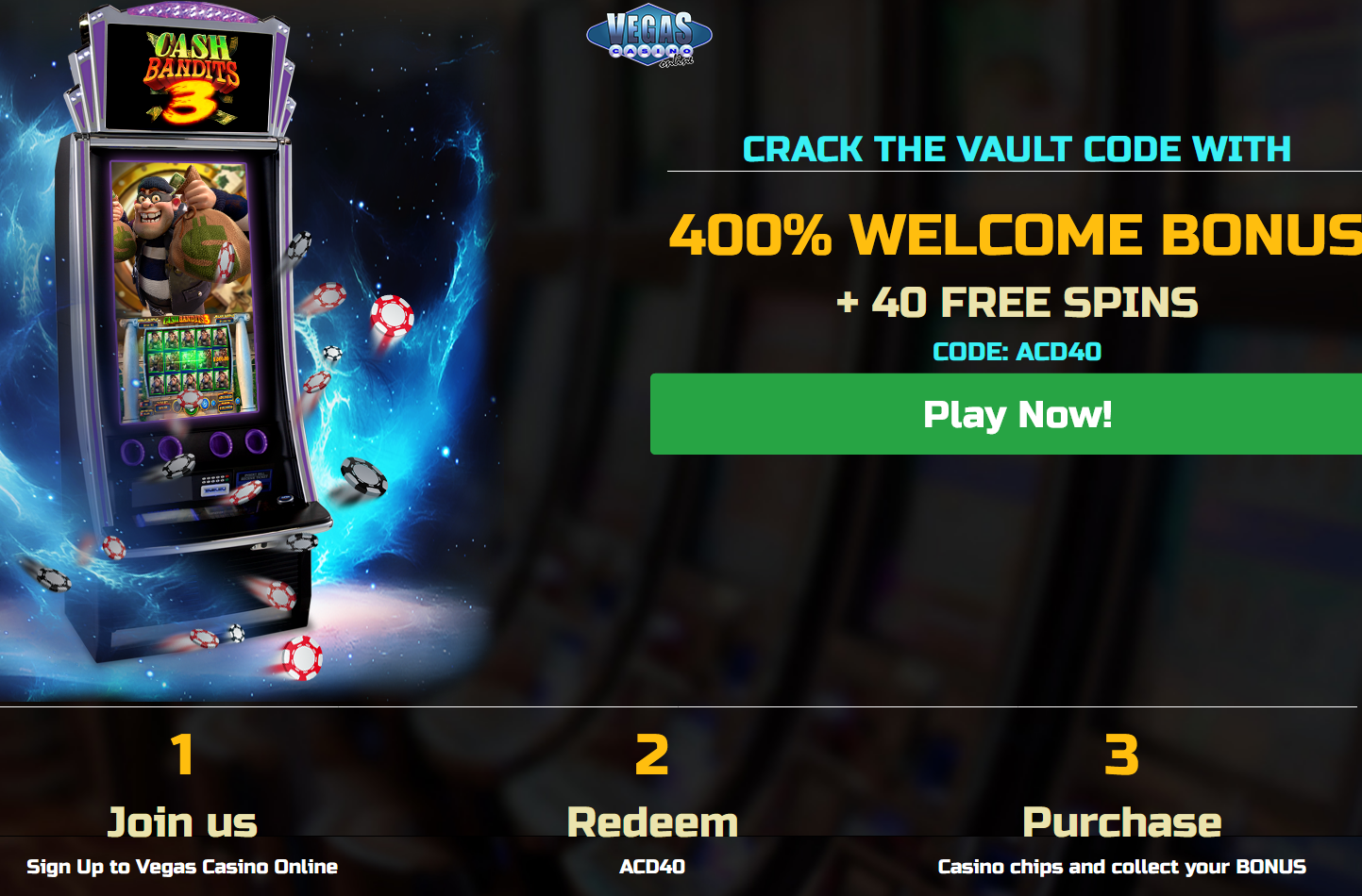 400% WELCOME BONUS | + 40 FREE
SPINS 400%
WELCOME BONUS | + 40 FREE SPINS